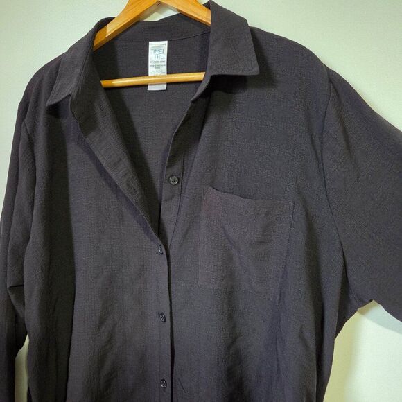 EUC LIKE NEW TIME & TRU BLACK SHIRT DRESS SWIM COVER UP SIZE 1X / 16W-18W - Picture 9 of 15